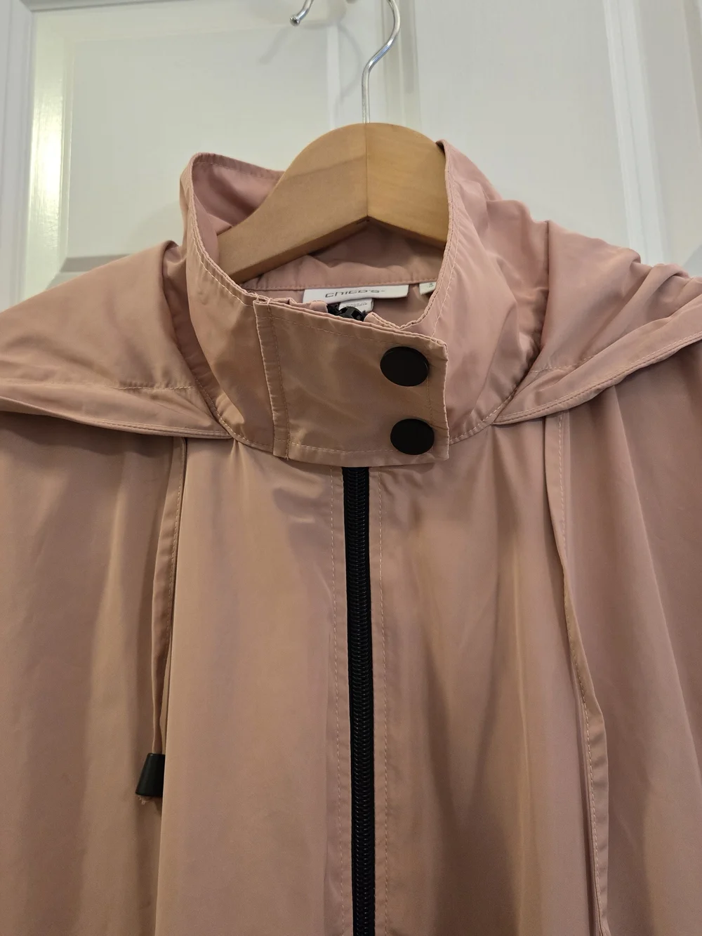 Chico's Hooded Windbreaker Utility Jacket Blush Pink - Picture 5 of 7